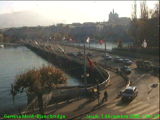 Click image to see animation
of the web cam "Geneva<br>Pont<br>du Mt-Blanc"